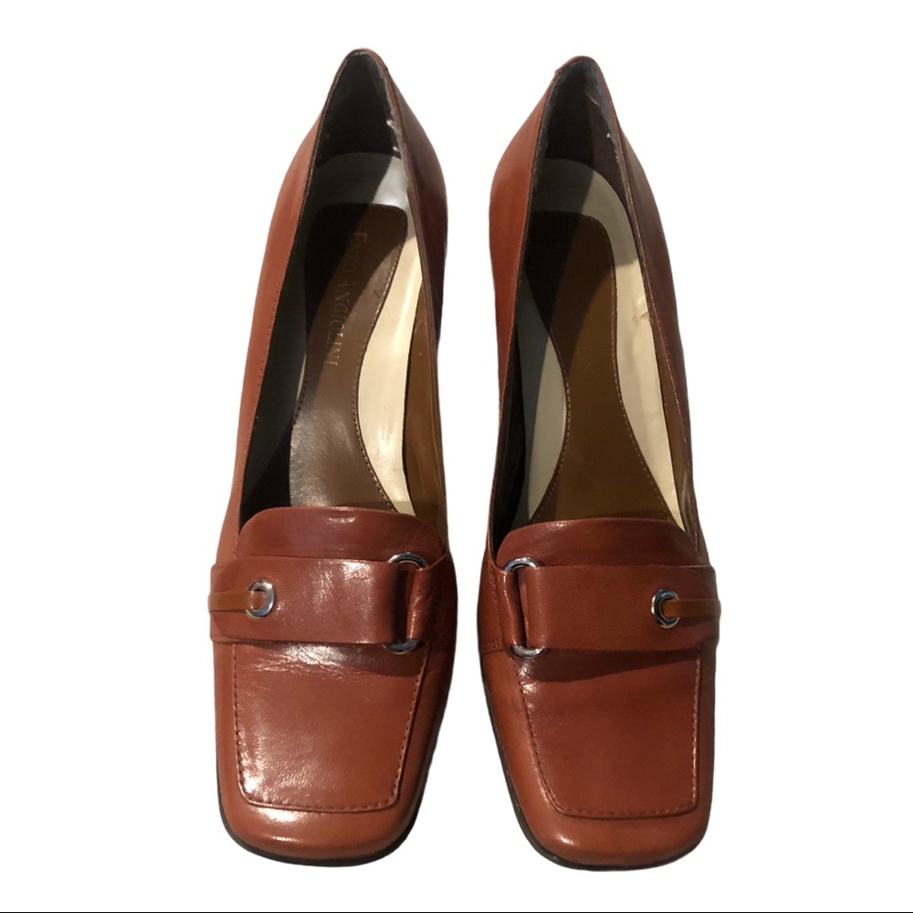 NWT Enzo Angiolino Brown Loafer Heels